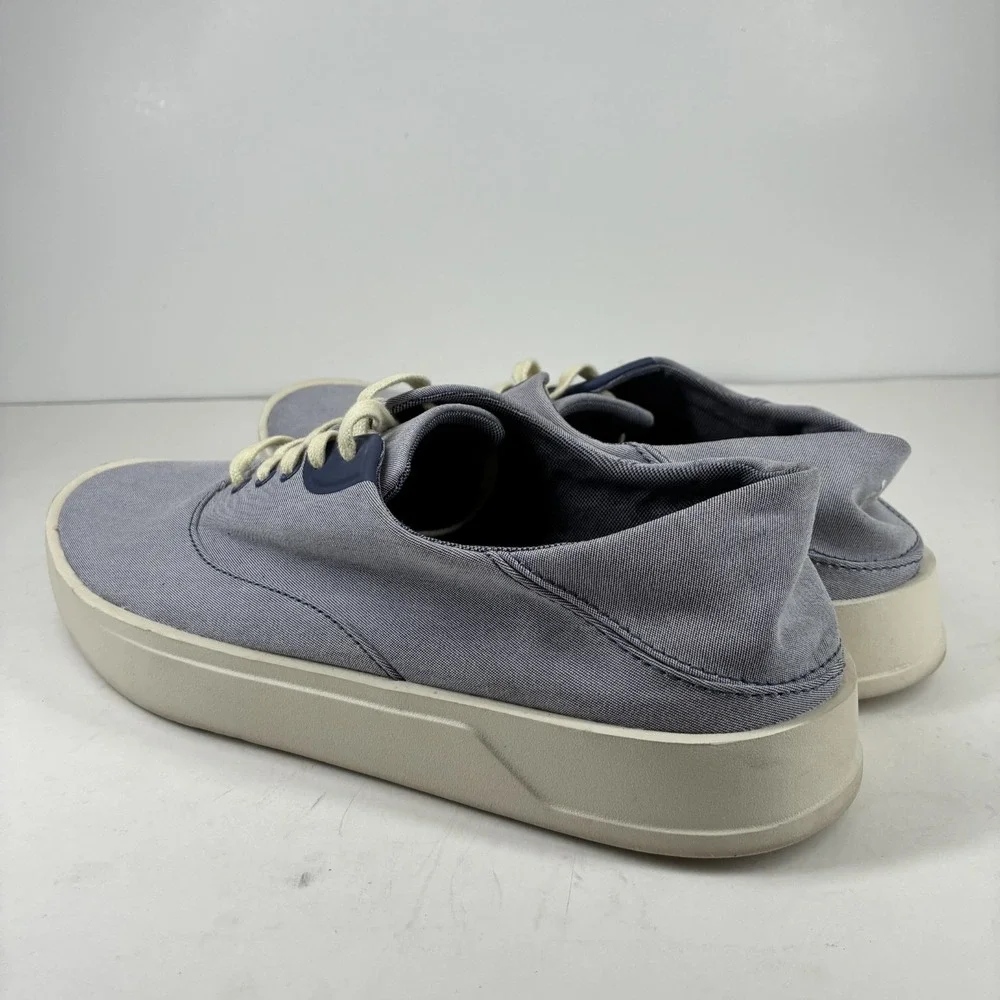 OluKai Tradewind Men's 9 Navy Chambray Linen Casual Everyday Sneakers 10533-5454